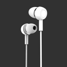 Sluchátka USAMS EP-12 pro Apple zařízení - ovládání + mikrofon - plastová - bílá