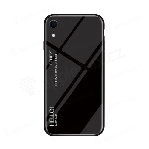Kryt pre Apple iPhone Xr - sklo / guma - čierny