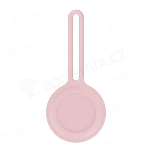 Kryt / puzdro pre Apple AirTag - farebný remienok - silikónový - ružový