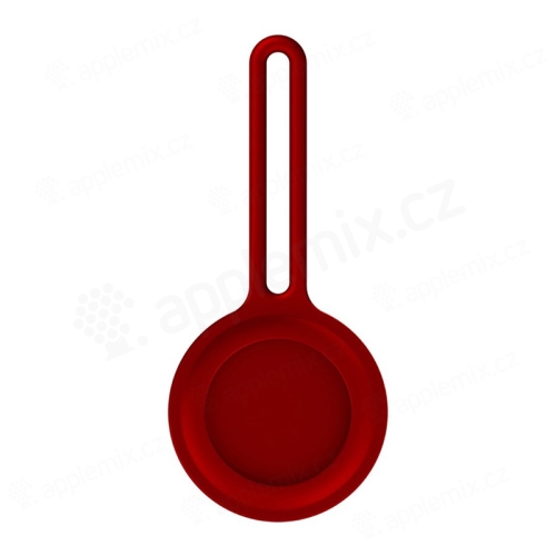Kryt / obal pro Apple AirTag - barevné poutko - silikonový - červený