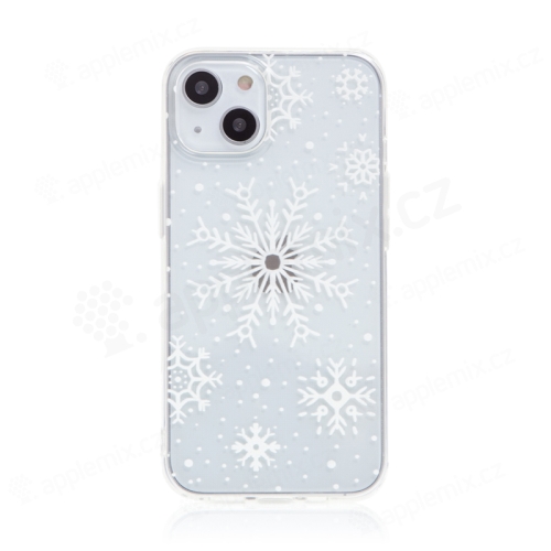 Kryt FORCELL Winter pro Apple iPhone 13 - gumový - sněhové vločky