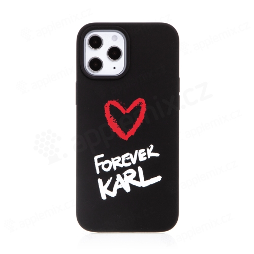 Kryt KARL LAGERFELD Forever pre Apple iPhone 12 Pro Max - silikónový - čierny