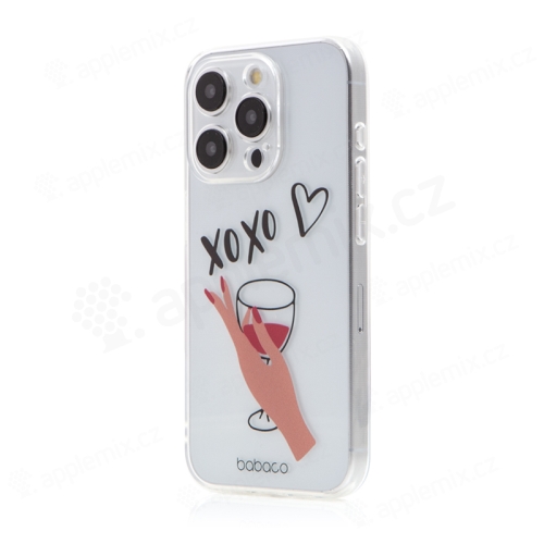 Kryt BABACO pro Apple iPhone 15 Pro Max - XOXO sklenička s vínem - gumový