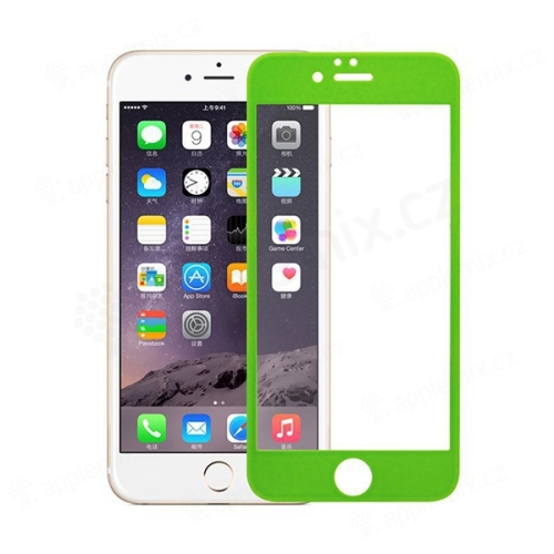Odolné tvrzené sklo (Tempered Glass) na přední část Apple iPhone 6 / 6S (tl. 0.3mm) - zelený rámeček