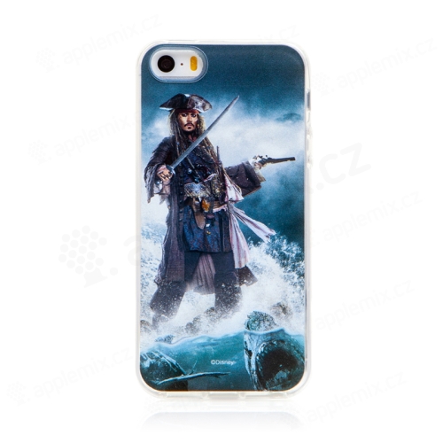 DISNEY kryt pre Apple iPhone 5 / 5S / SE - Piráti z Karibiku - Jack Sparrow - gumový