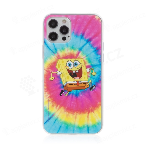 Kryt Sponge Bob pre Apple iPhone 12 / 12 Pro - gumový - psychedelický Sponge Bob