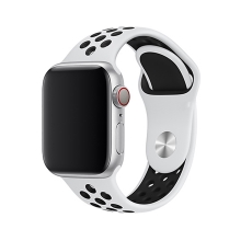 Řemínek DEVIA pro Apple Watch 45mm / 44mm / 42mm - sportovní - silikonový - bílý / černý