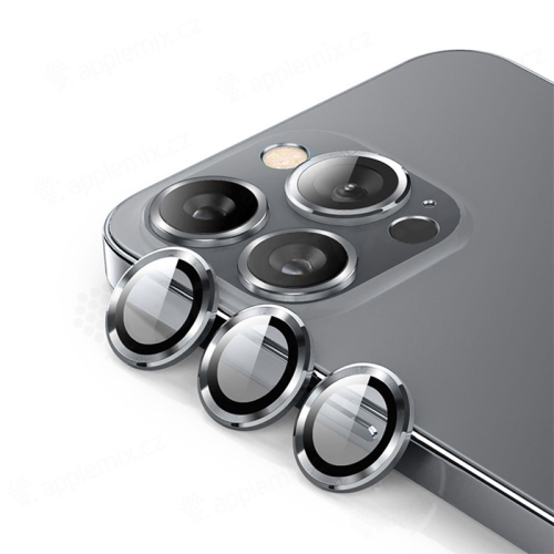Tvrzené sklo (Tempered Glass) ENKAY pro Apple iPhone 15 Pro / 15 Pro Max - na čočku kamery - šedé