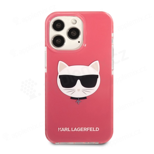 Kryt KARL LAGERFELD pre Apple iPhone 13 Pro - Head Choupette - plast / guma - ružový