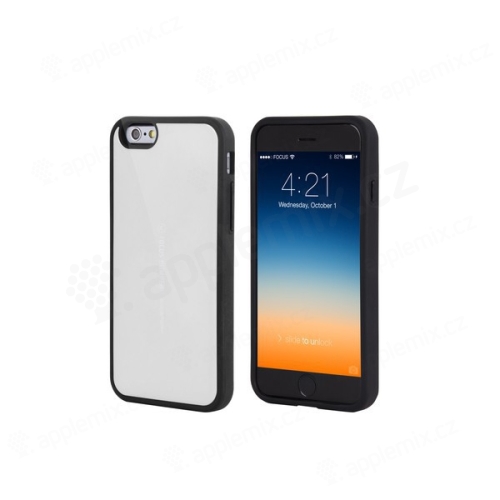 Kryt Mercury pre Apple iPhone 6 Plus / 6S Plus z plastu a gumy - priestor na umiestnenie platobnej karty na vnútornej strane - biely
