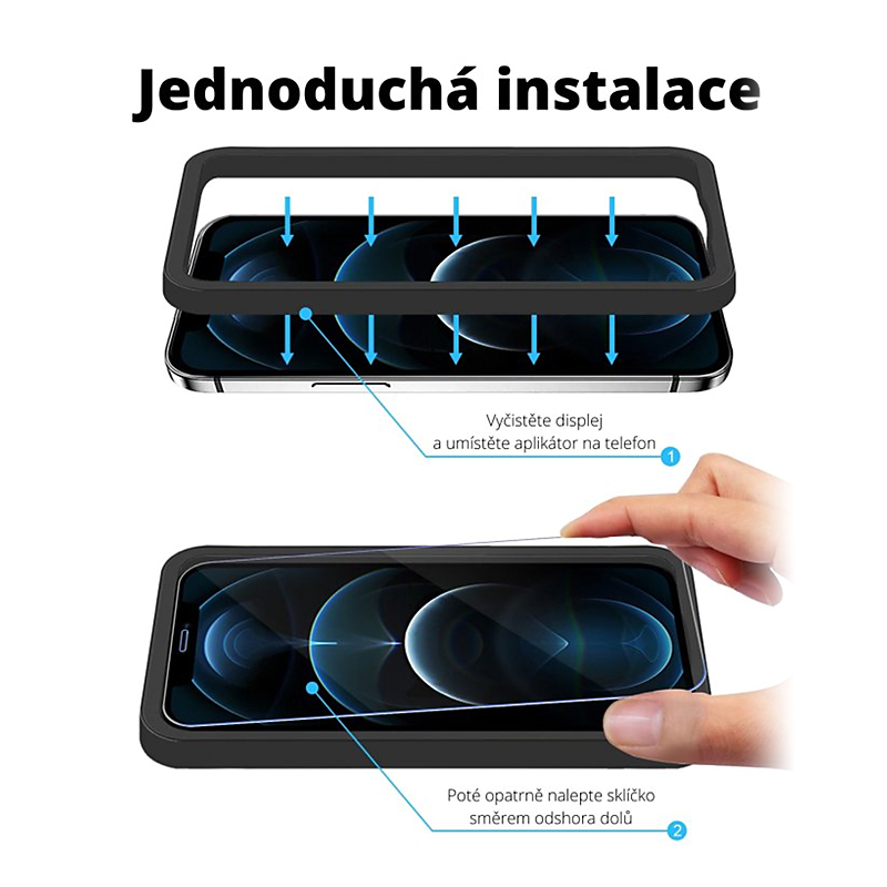 Tvrzené sklo (Tempered Glass) JP Long Pack pro Apple iPhone 13 Pro - čiré - sada 3 kusů + aplikátor
