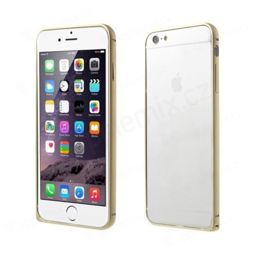 Tenký hliníkový rám / nárazník LOVE MEI pre Apple iPhone 6 - zlatý (champagne)