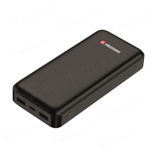 Externí baterie / power bank SWISSTEN Worx - 2x USB - 20000 mAh - černá