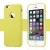 Ochranný plastový kryt USAMS pro Apple iPhone 6 / 6S s výřezem na logo - povrchová úprava - umělá kůže - žlutý