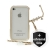 Ochranný kovový bumper / rámeček pro Apple iPhone 4 / 4S - zlatý + 3D ochranná fólie se vzorem trojúhelníků (přední a zadní)
