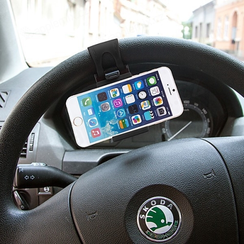 Univerzální držák na volant pro Apple iPhone a další zařízení do šíře cca 8,5cm - černý