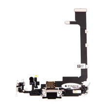 Napájecí a datový konektor s flex kabelem + mikrofony pro Apple iPhone 11 Pro Max - šedý - kvalita A+