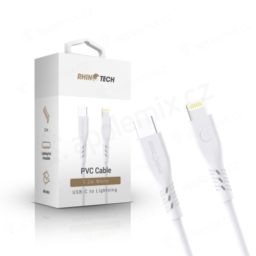 RHINOTECH Synchronizačný a nabíjací kábel - USB-C / Lightning - 1,2 m - biely
