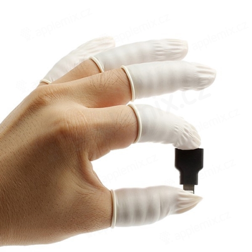 Latexové antistatické návleky na prsty na servisné práce (sada 20 kusov)
