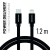 Synchronizačný a nabíjací kábel SWISSTEN - USB-C - Lightning pre zariadenia Apple - čipka - čierny - 1,2 m