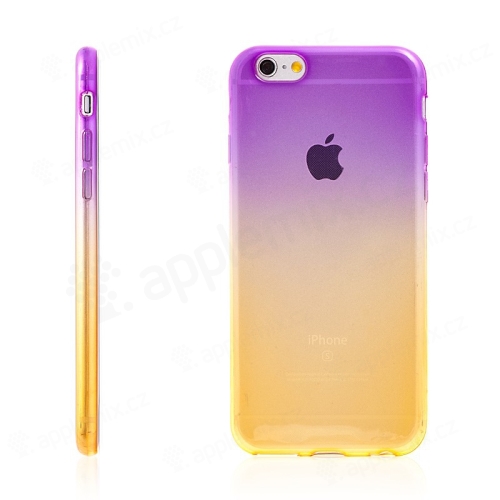 Kryt pro Apple iPhone 6 Plus / 6S Plus gumový tenký - žlutý / fialový
