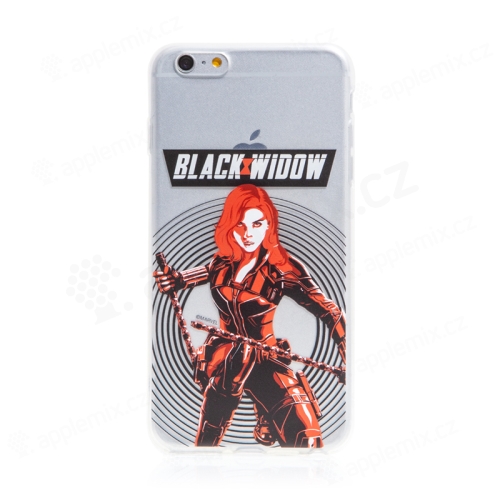 Kryt MARVEL pro Apple iPhone 6 / 6S - Black Widow - gumový - černý