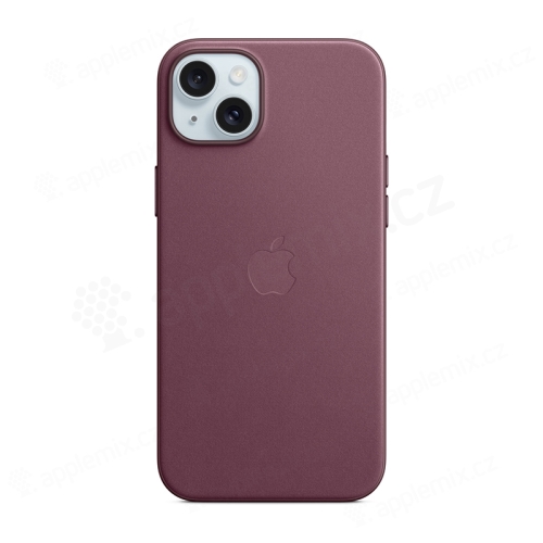 Originální kryt pro Apple iPhone 15 Plus - MagSafe - FineWoven tkanina - morušově rudý