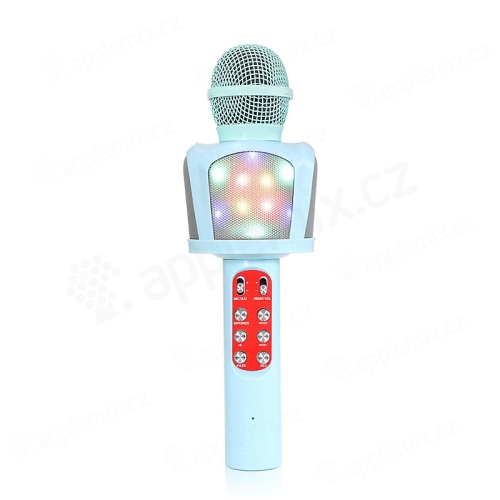 Mikrofon ZX - karaoke - 5W reproduktor - 18650 baterie 1200 mAh - Bluetooth - modrý