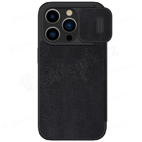 NILLKIN QIN puzdro pre Apple iPhone 15 Pro - Kryt na fotoaparát - Umelá koža - čierne