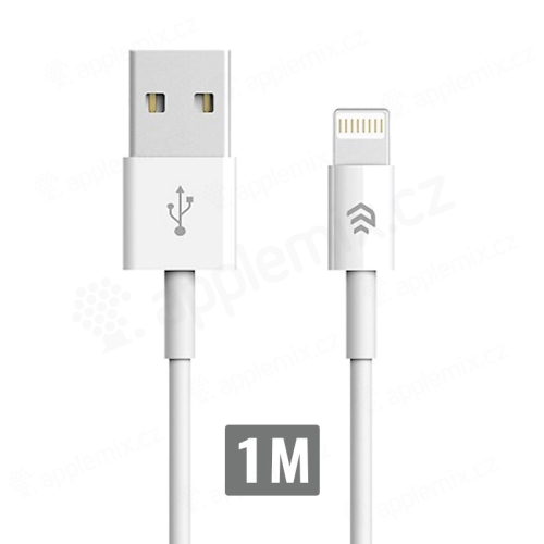 DEVIA Lightning synchronizačný a nabíjací kábel pre Apple iPhone / iPad / iPod - biely - 1 m