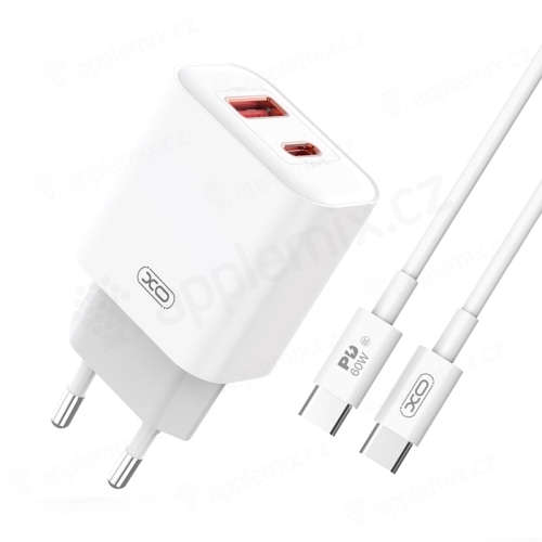 Nabíjecí sada XO CE12 pro Apple iPhone / iPad - 20W EU adaptér USB-A / USB-C + kabel USB-C - bílá