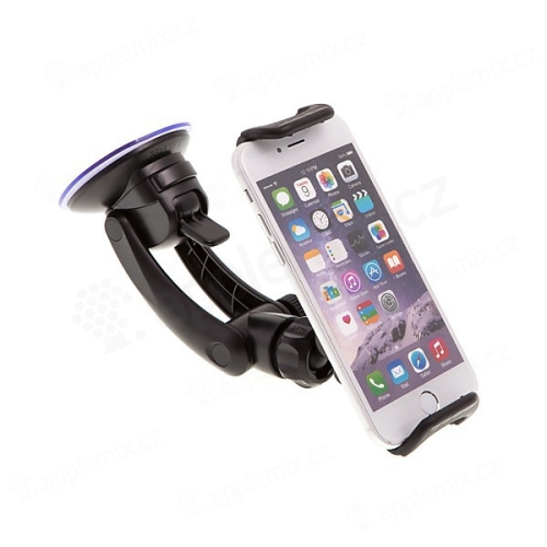 Držák do auta Blue Star pro Apple iPhone a zařízení vel. 10-14cm na ventilační mřížku + přísavka na sklo - černý
