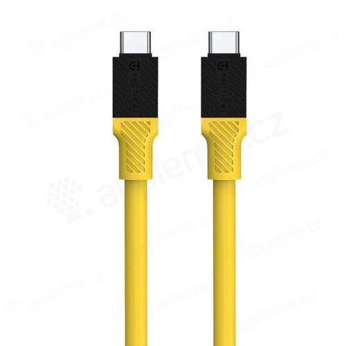 Synchronizačný a nabíjací kábel TACTICAL Fat Man - USB-C / USB-C - silný - silikónový - 1 m - žltý