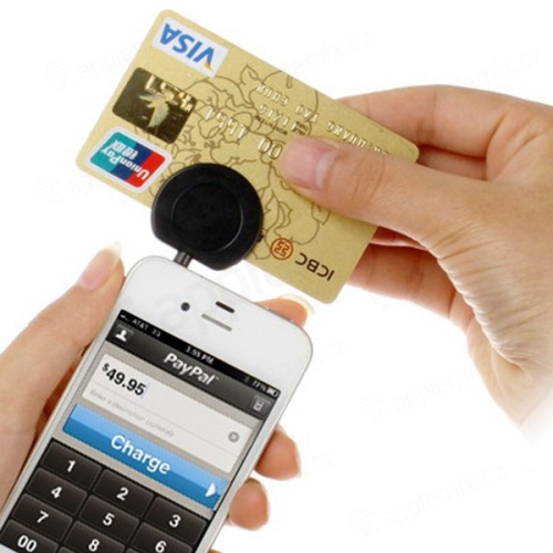 Čtečka platebních karet s 3,5 mm jack konektorem pro smartphony s operačním systémem iOS a Android - černá