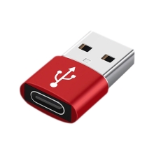 Redukcia / adaptér USB-C samica / USB-A samec - oválny - červený Redukcia / adaptér USB-C samica / USB-A samec - oválny - červený