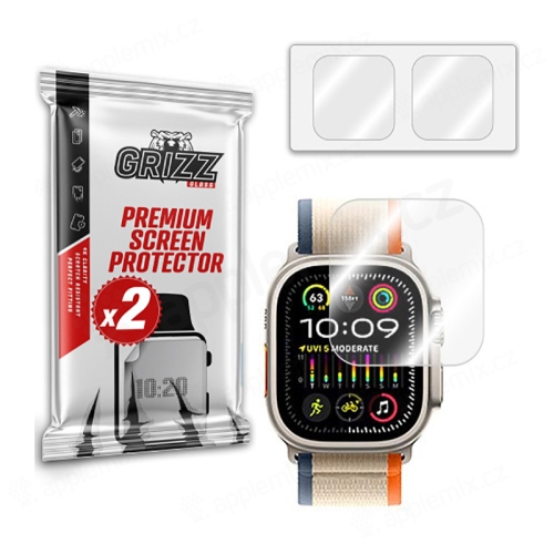Ochranná fólia GRIZZGLASS pre Apple Watch Ultra 49 mm - hybridná - lesklá - sada 2 ks