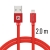 Synchronizačný a nabíjací kábel SWISSTEN - MFi Lightning pre zariadenia Apple - čipka - červená - 2 m