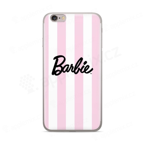 Kryt BARBIE pre Apple iPhone 6 / 6S - vertikálne pruhy - gumový - ružový / biely