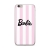 Kryt BARBIE pro Apple iPhone 6 / 6S - svislé pruhy - gumový - růžový / bílý
