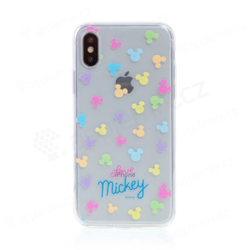 Kryt Disney pre Apple iPhone X / Xs - Hlava Mickey Mouse - gumový - farebný