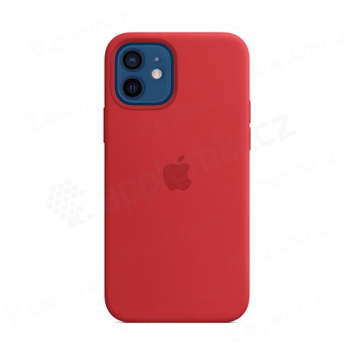 Originálny kryt pre Apple iPhone 12 / 12 Pro - silikónový - červený