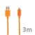 Synchronizační a nabíjecí kabel Lightning pro Apple iPhone / iPad / iPod - tkanička - oranžový - 3m