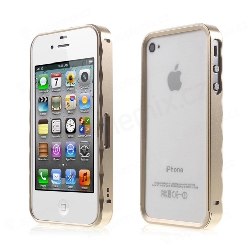Rámeček / bumper pro Apple iPhone 4 / 4S - hliníkový - zlatý (champagne)