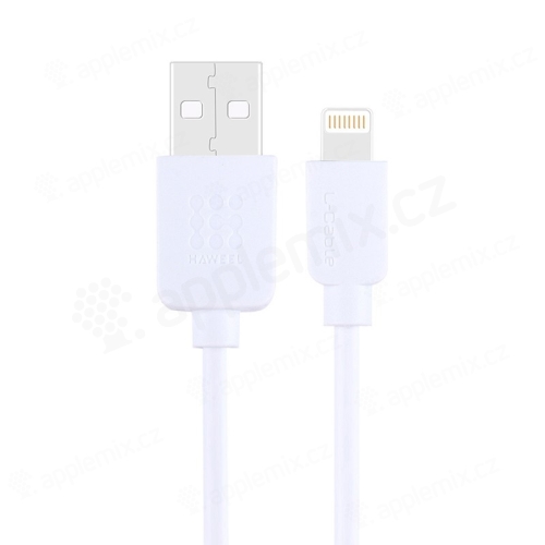Synchronizačný a nabíjací kábel HAWEEL - Lightning pre zariadenia Apple - biely - 1 m
