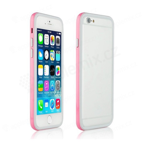 Ochranný plasto-gumový rámeček / bumper pro Apple iPhone 6 - růžovo-šedý