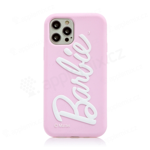 Kryt BARBIE pro Apple iPhone 12 / 12 Pro - silikonový - růžový