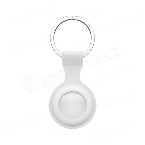 Kryt / obal pro Apple AirTag - kroužek na klíče - silikonový - bílý