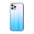 Kryt pre Apple iPhone 12 / 12 Pro - farebný prechod a lesklý efekt - guma / sklo - modrá / ružová