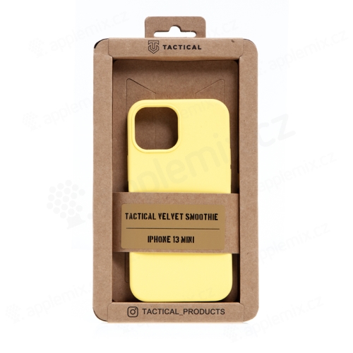 Kryt TACTICAL Velvet Smoothie pro Apple iPhone 13 mini - příjemný na dotek - silikonový - banánově žlutý