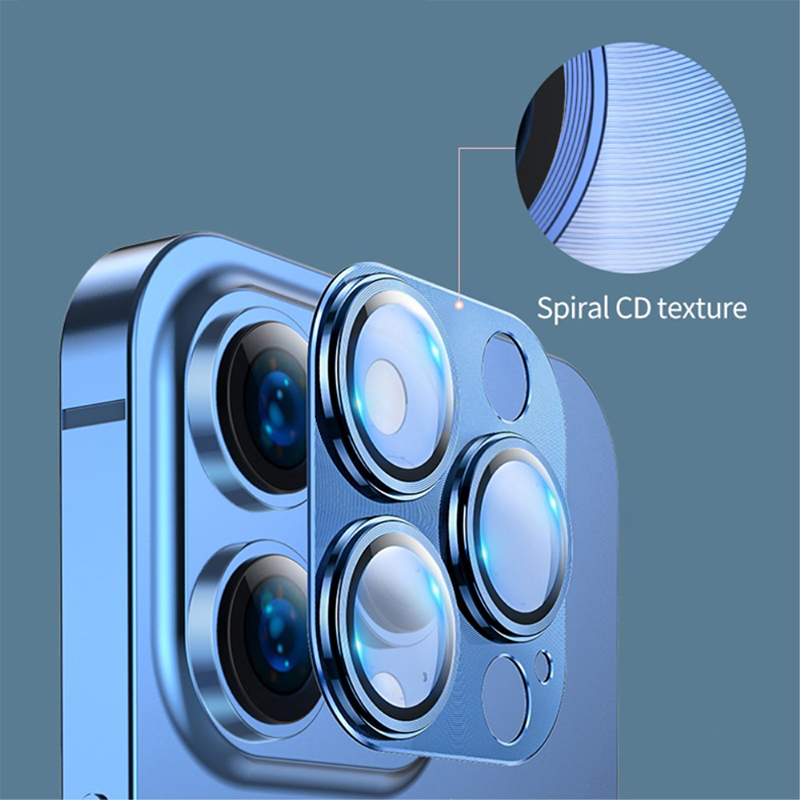 Tvrzené sklo (Tempered Glass) TOTU pro Apple iPhone 13 Pro / 13 Pro Max - na čočku fotoaparátu - černý rámeček